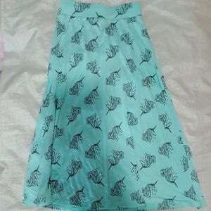 Girl's Mint Unicorn Maxi Skirt